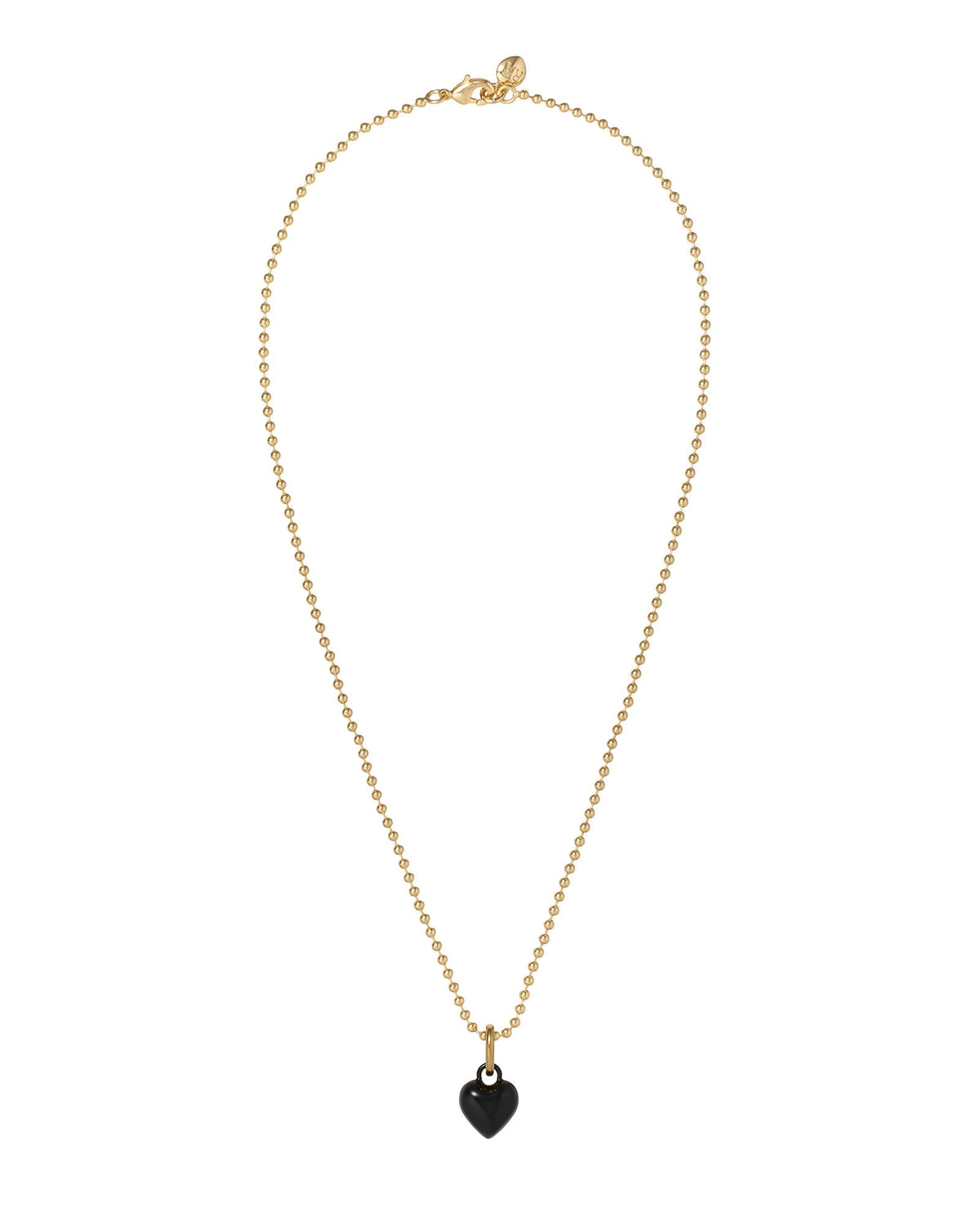 The Itsy Bitsy Puffy Heart Charm Necklace in Black