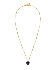 The Itsy Bitsy Puffy Heart Charm Necklace in Black