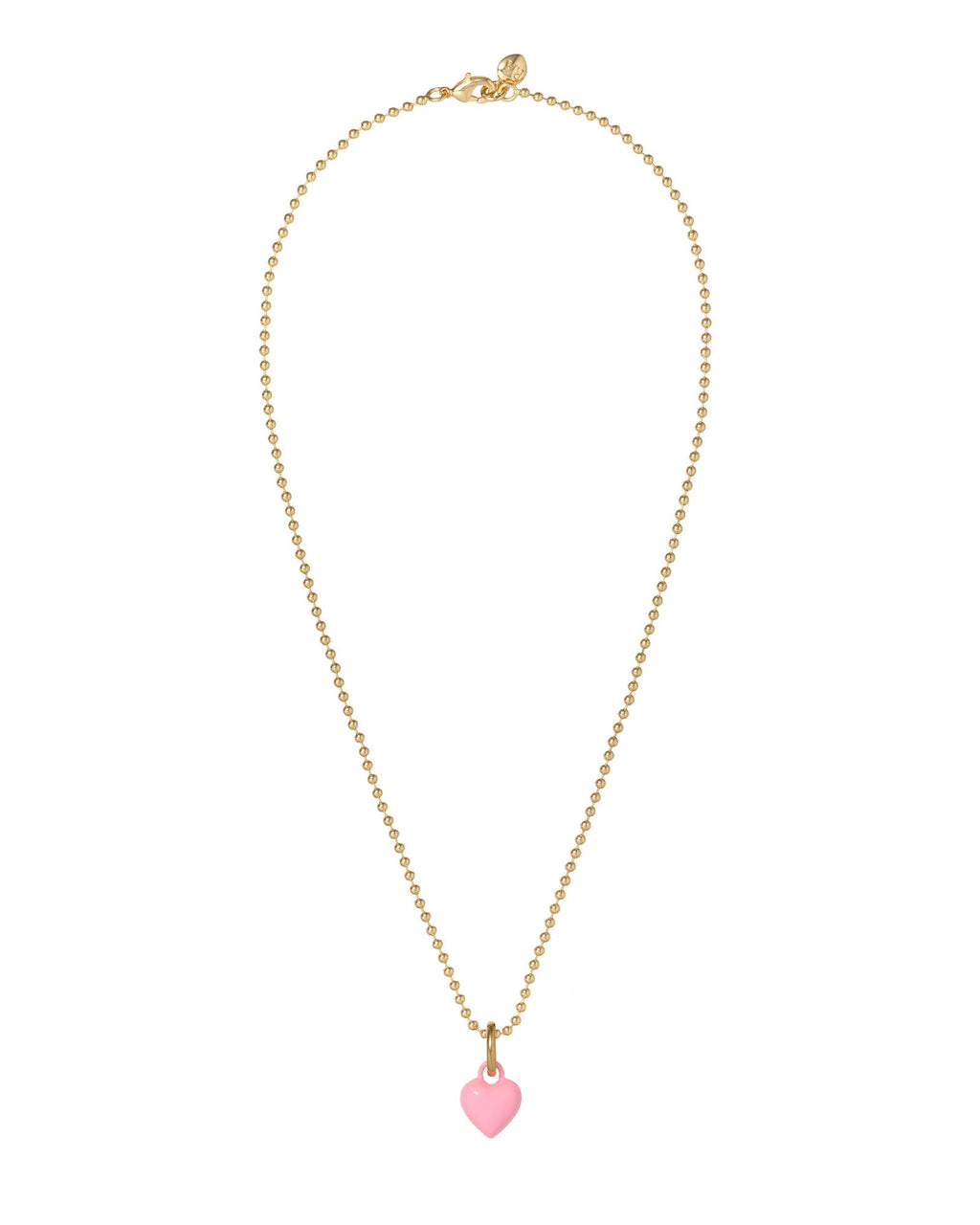 The Itsy Bitsy Puffy Heart Charm Necklace in Cotton Candy