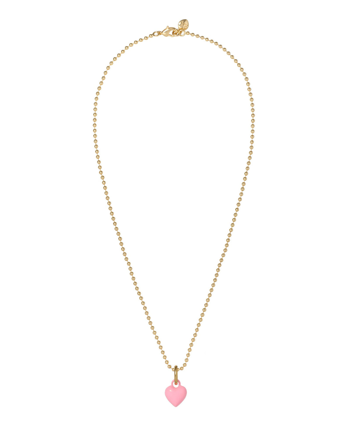 The Itsy Bitsy Puffy Heart Charm Necklace in Cotton Candy