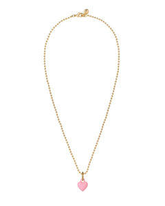 The Itsy Bitsy Puffy Heart Charm Necklace in Cotton Candy