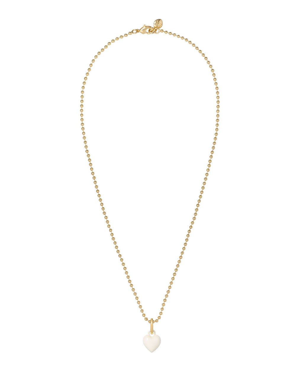 The Itsy Bitsy Puffy Heart Charm Necklace in Cream
