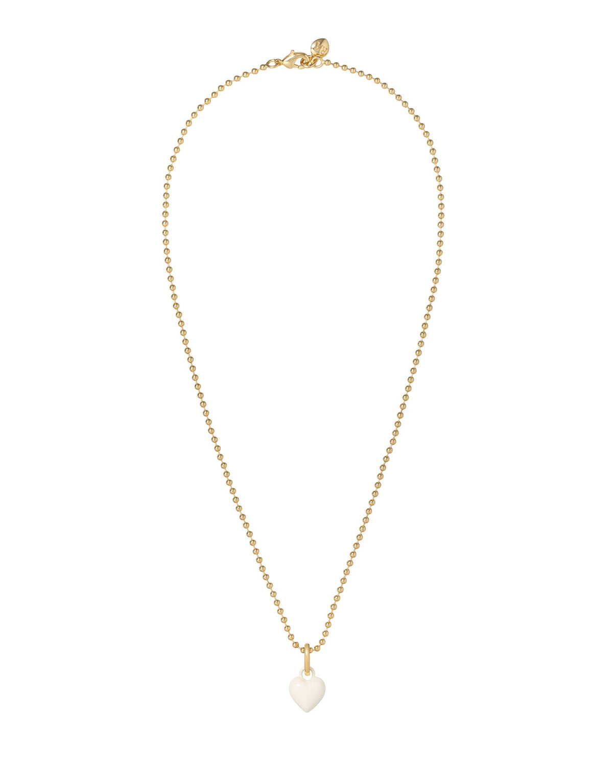 The Itsy Bitsy Puffy Heart Charm Necklace in Cream
