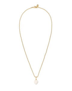 The Itsy Bitsy Puffy Heart Charm Necklace in Cream
