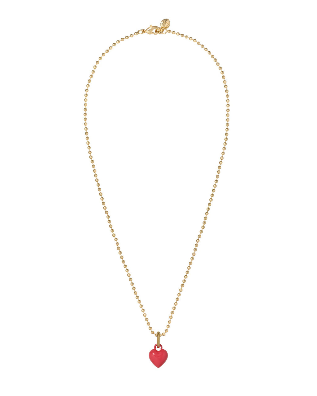 The Itsy Bitsy Puffy Heart Charm Necklace in Dark Rose