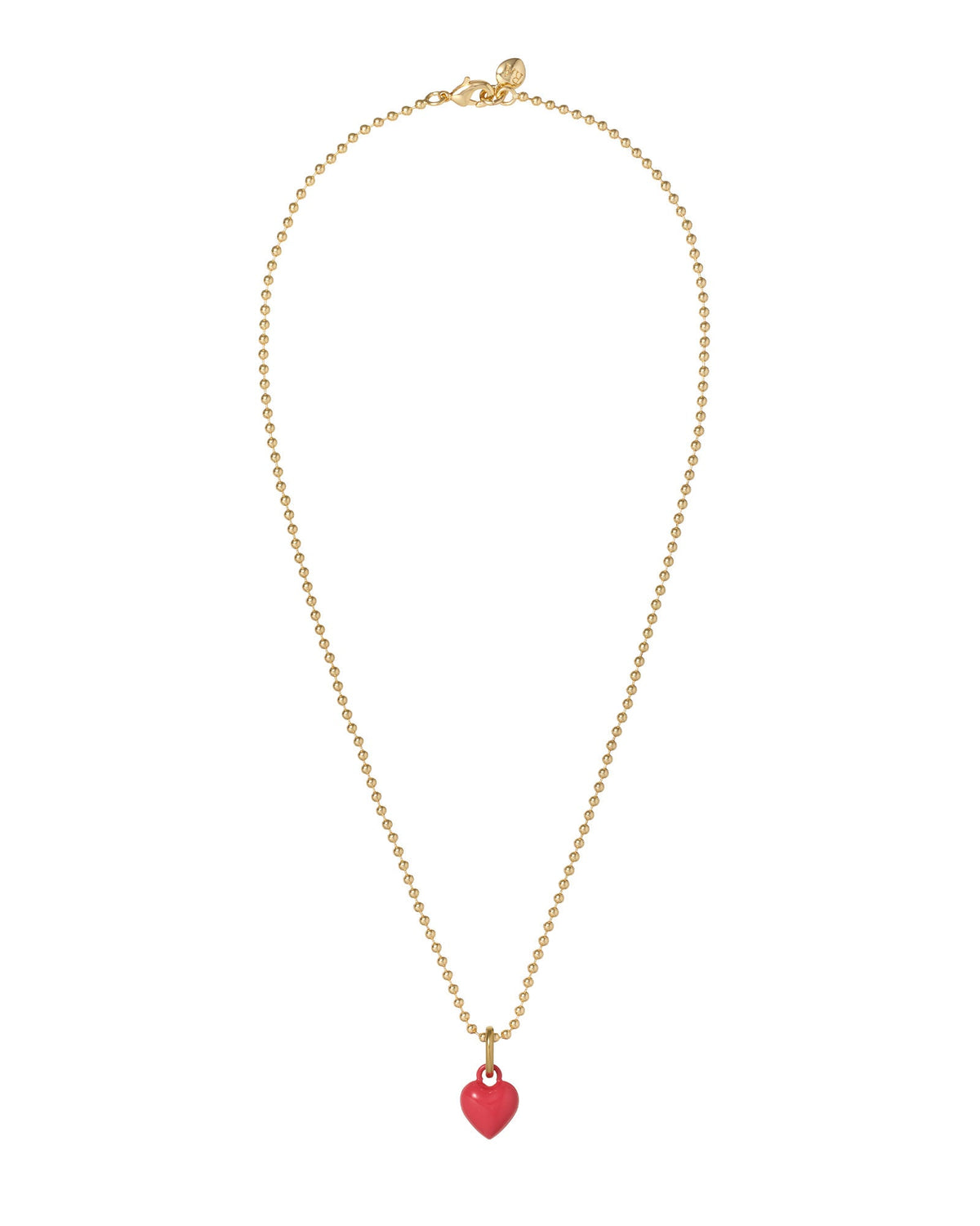 The Itsy Bitsy Puffy Heart Charm Necklace in Dark Rose