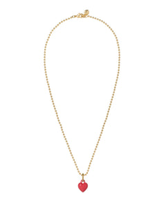 The Itsy Bitsy Puffy Heart Charm Necklace in Dark Rose