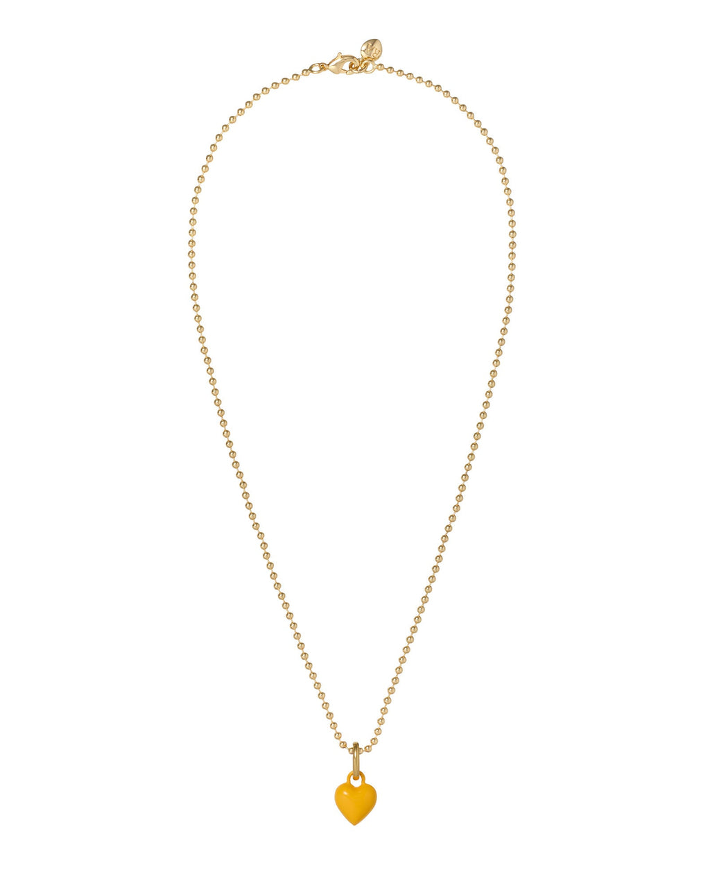The Itsy Bitsy Puffy Heart Charm Necklace in Dark Yellow