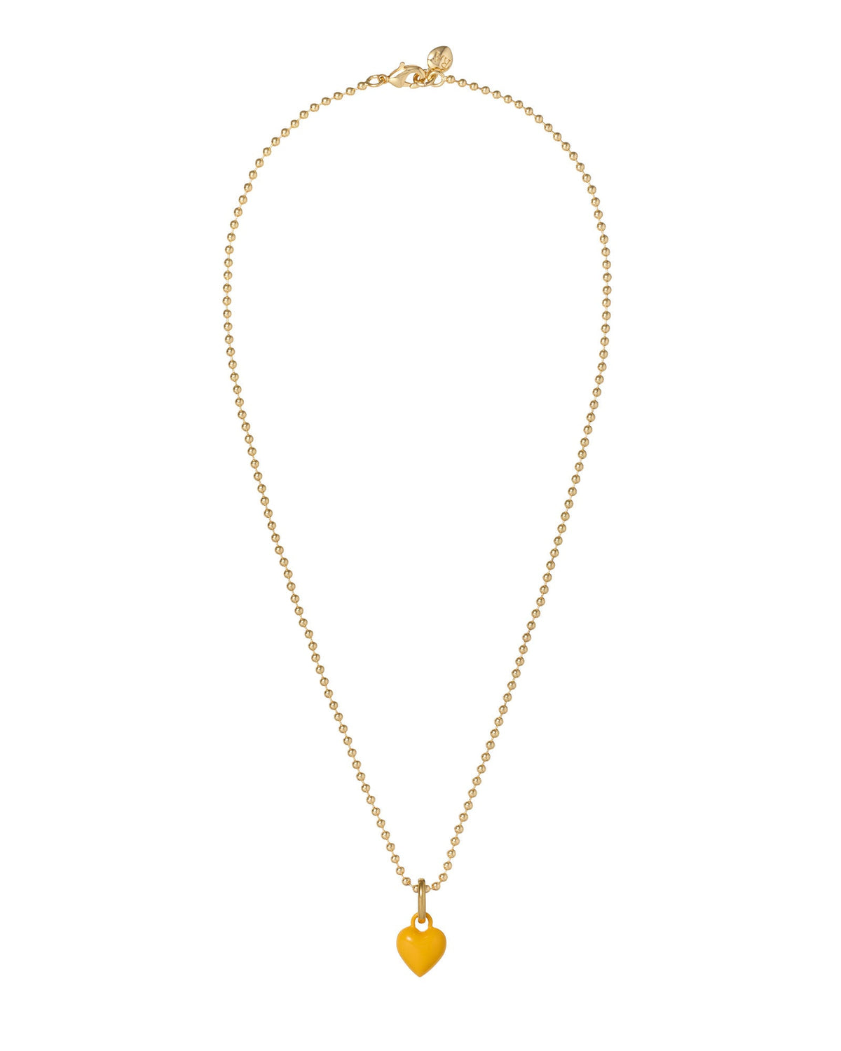 The Itsy Bitsy Puffy Heart Charm Necklace in Dark Yellow