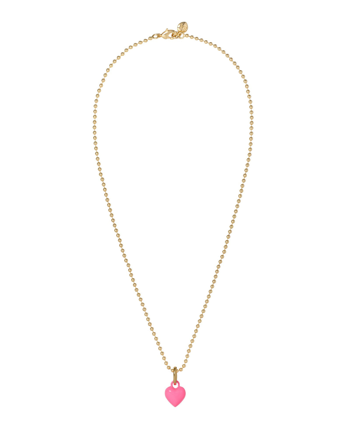 The Itsy Bitsy Puffy Heart Charm Necklace in Fuchsia