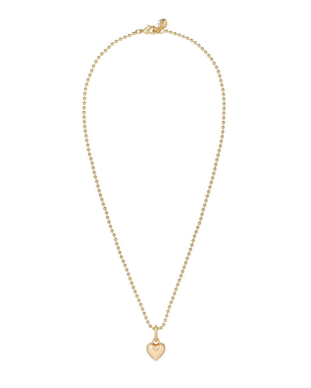The Itsy Bitsy Puffy Heart Charm Necklace in Gold