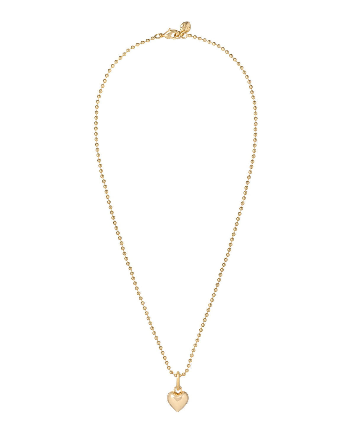 The Itsy Bitsy Puffy Heart Charm Necklace in Gold