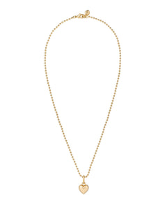 The Itsy Bitsy Puffy Heart Charm Necklace in Gold
