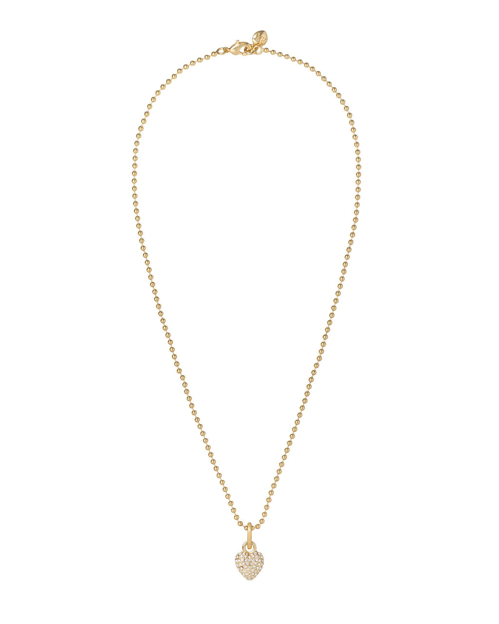 The Itsy Bitsy Puffy Heart Charm Necklace in Pavé