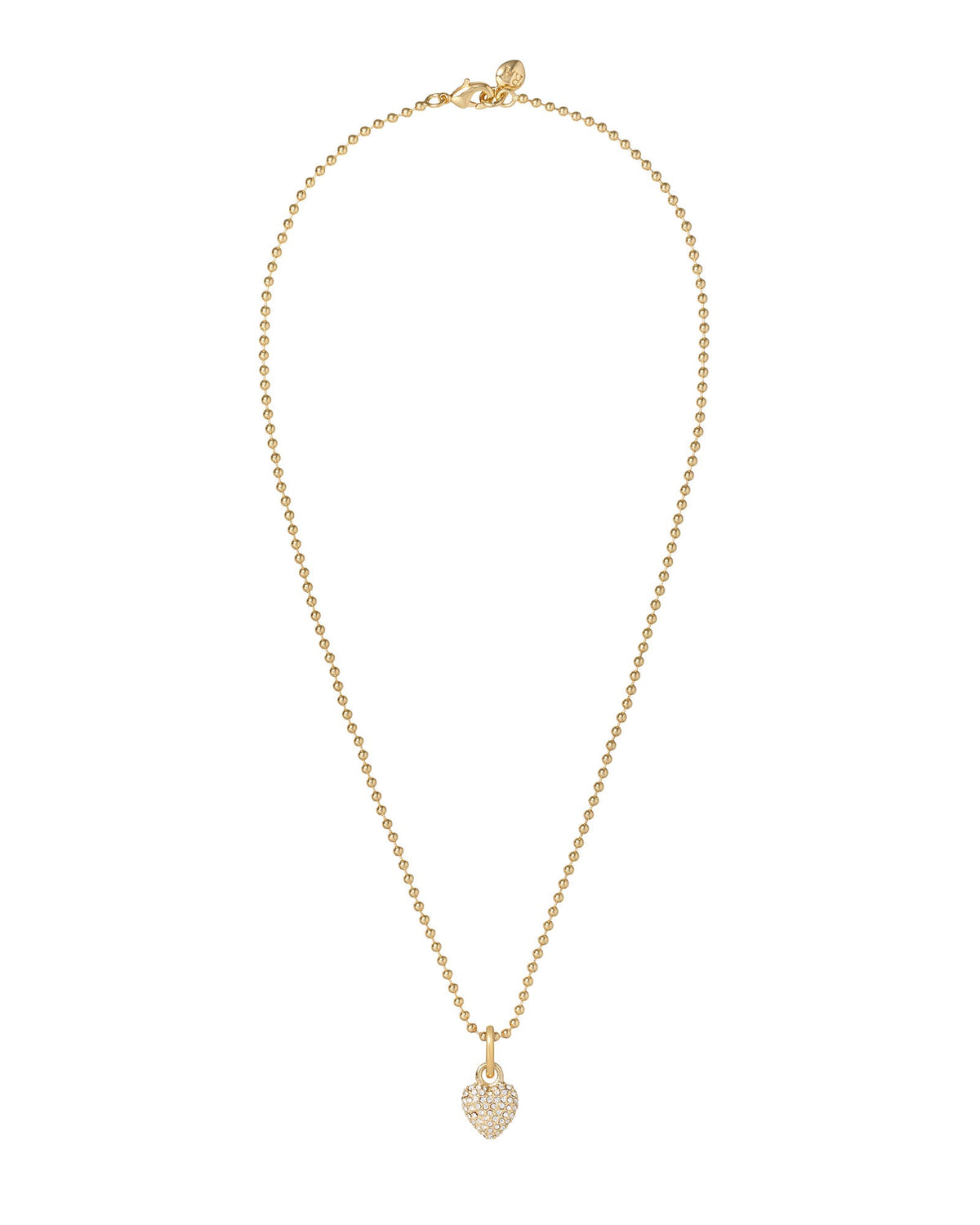 The Itsy Bitsy Puffy Heart Charm Necklace in Pavé