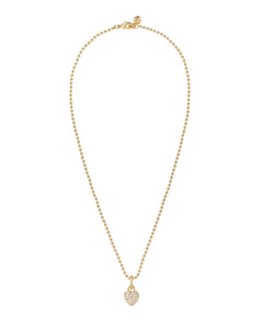 The Itsy Bitsy Puffy Heart Charm Necklace in Pavé