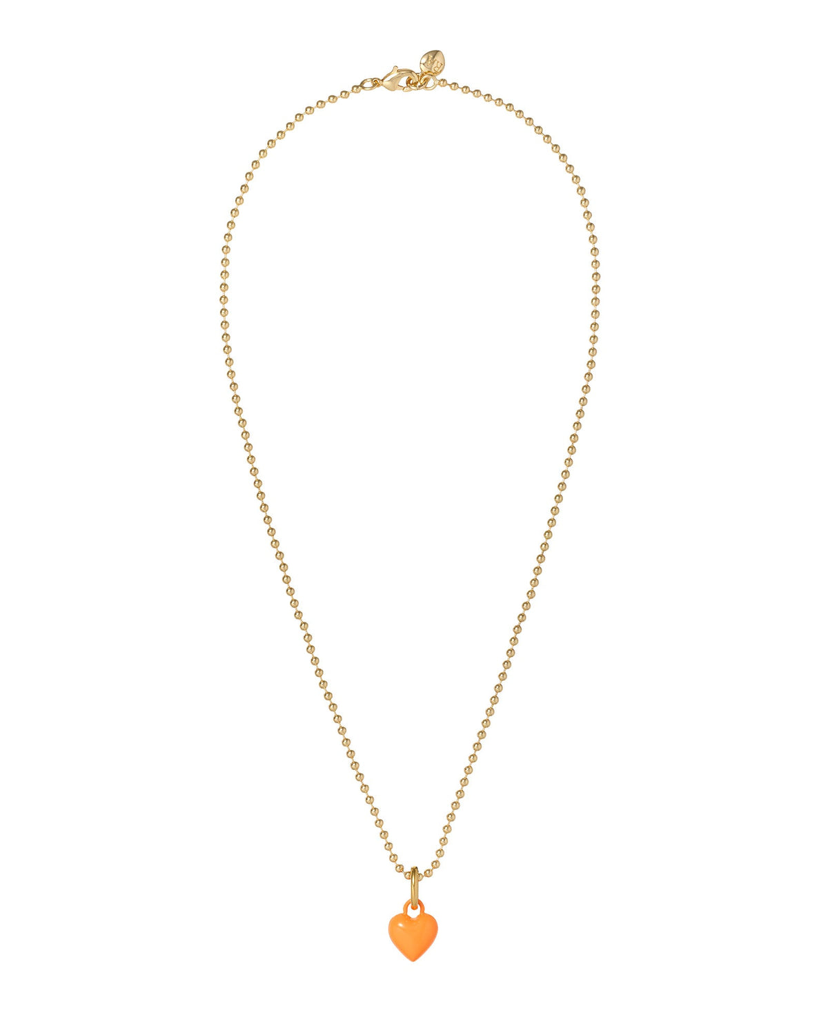 The Itsy Bitsy Puffy Heart Charm Necklace in Persimmon