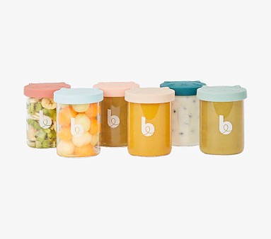 Babymoov Isy Glass Bowl Containers, Set of 6 - 8.5oz