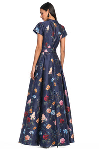 Marta Gown in Midnight Magic Garden Degrade