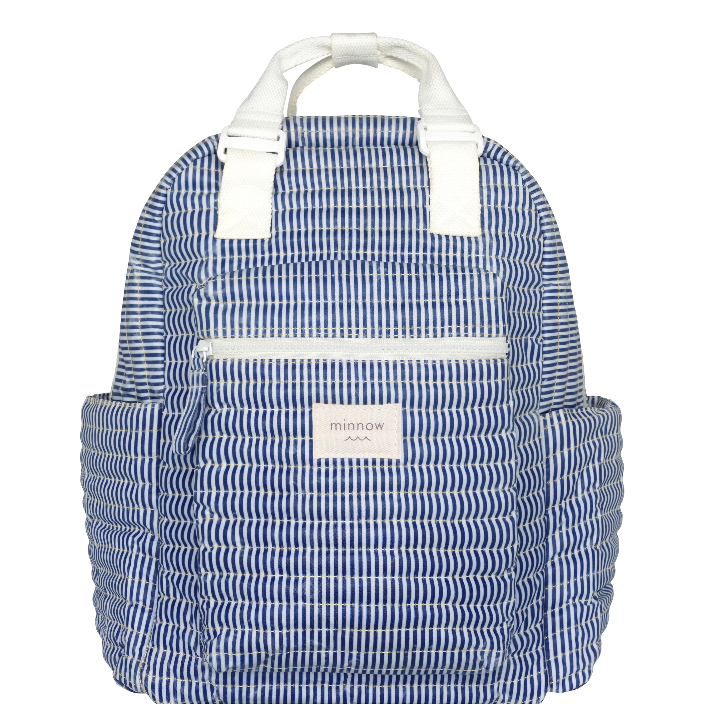 Navy Stripe Coated Backpack