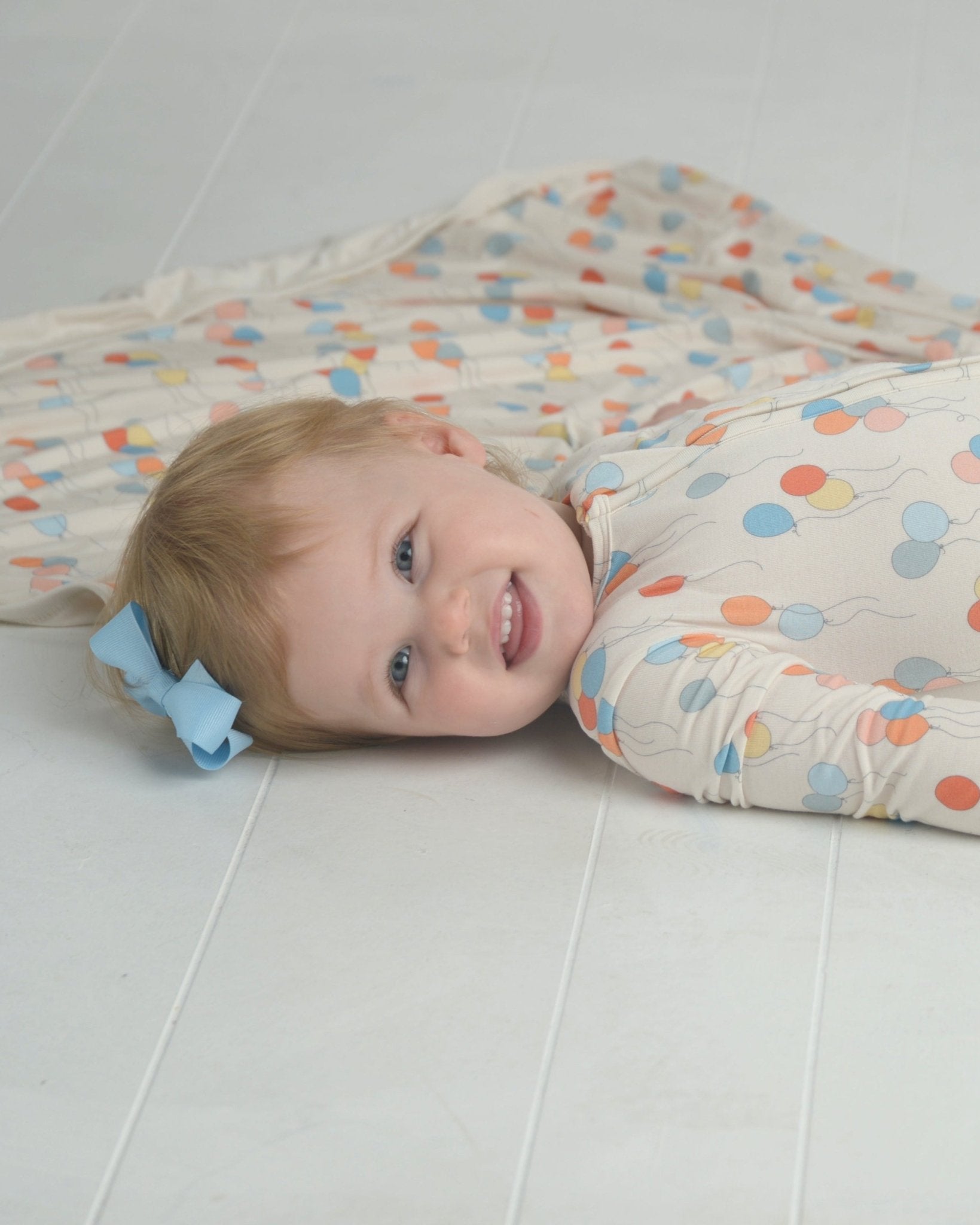 Balloon Bamboo Pajama Romper for Toddlers, Birthday PJs, BDAY Pajamas