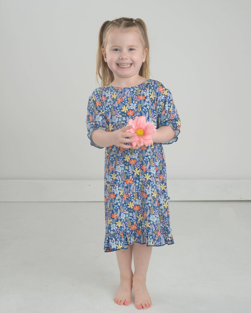 Bamboo Nightgown, Girl's Bamboo Pajamas, Floral Bamboo Pjs, Floral Pjs