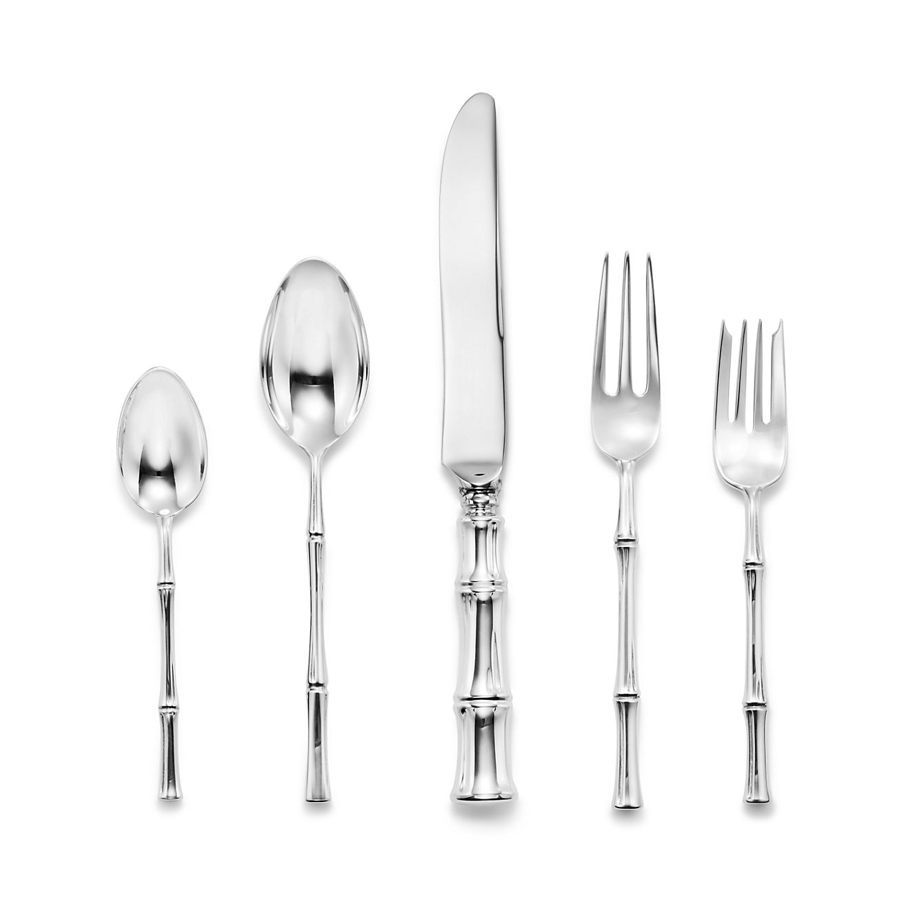 BambooFive-piece Flatware Setin Sterling Silver