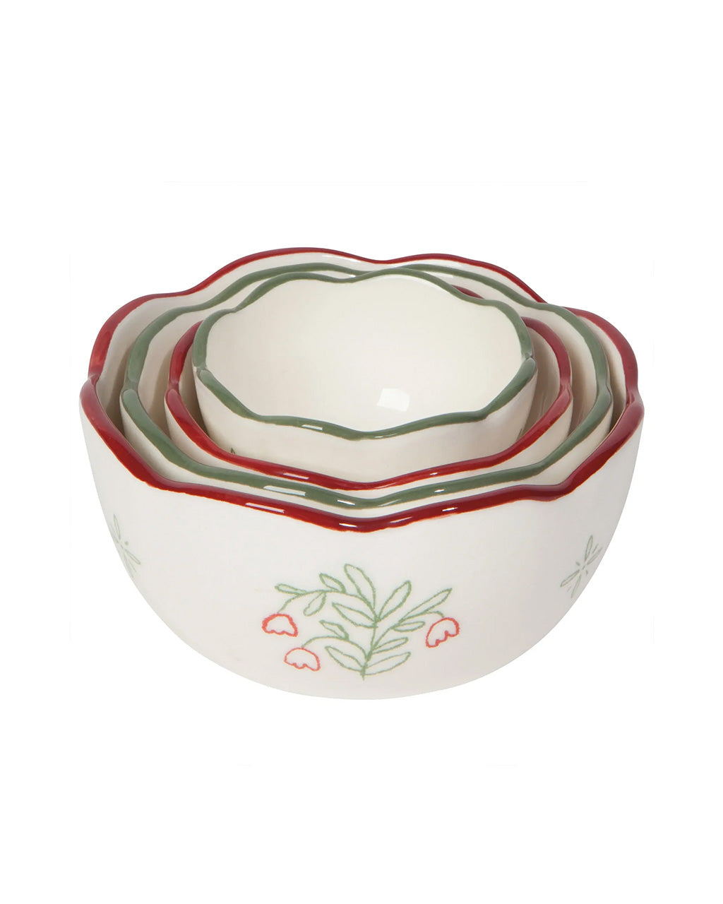 CAMELLIA STONEWARE NESTING BOWLS - SET OF 4