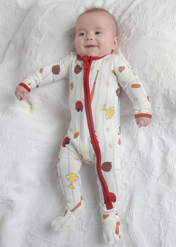 Baseball Bamboo Onesie, Sport Outfit for Babies, All Star PJs, Bamboo PJs