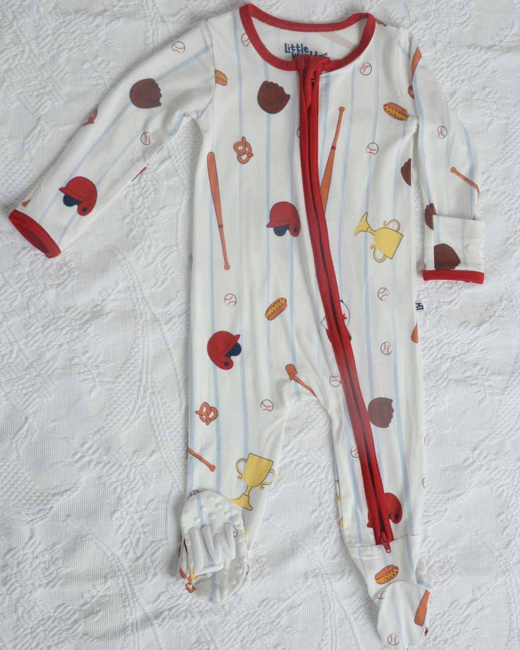 Baseball Bamboo Onesie, Sport Outfit for Babies, All Star PJs, Bamboo PJs