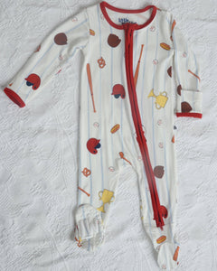 Baseball Bamboo Onesie, Sport Outfit for Babies, All Star PJs, Bamboo PJs