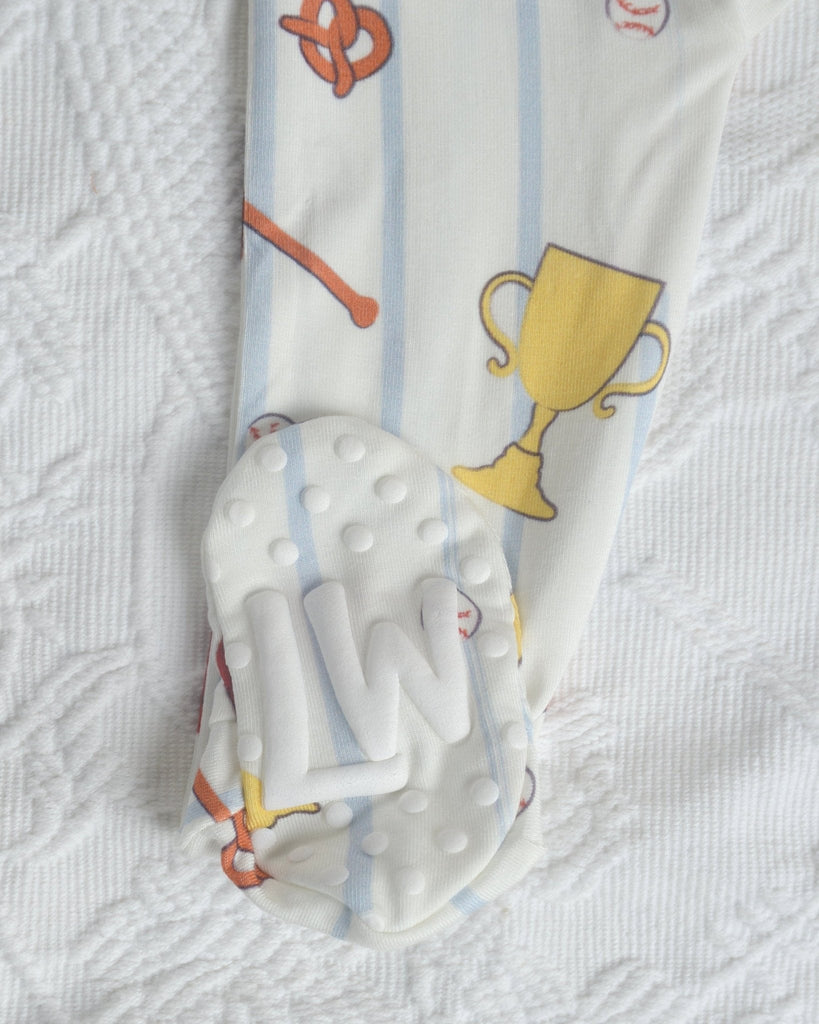 Baseball Bamboo Onesie, Sport Outfit for Babies, All Star PJs, Bamboo PJs