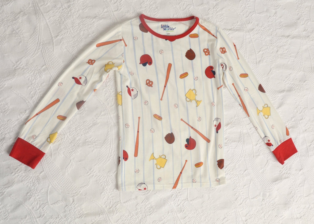 Baseball Bamboo Pajama Set, All Star Pajamas, Bamboo Pajamas for Kids