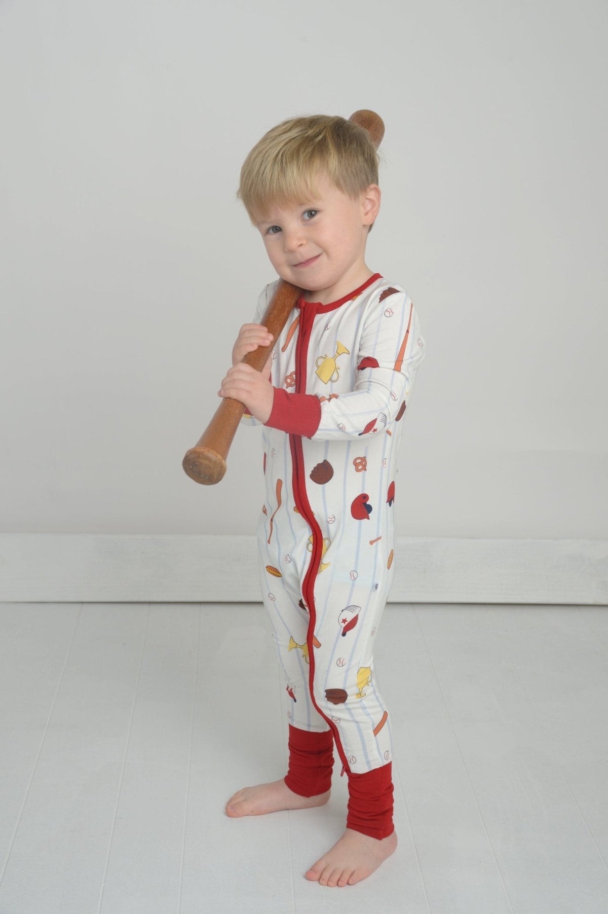 Baseball Bamboo Romper for Toddlers, Kids Bamboo Pajamas, Sport Outfit