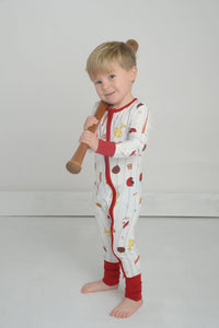 Baseball Bamboo Romper for Toddlers, Kids Bamboo Pajamas, Sport Outfit