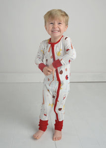 Baseball Bamboo Romper for Toddlers, Kids Bamboo Pajamas, Sport Outfit