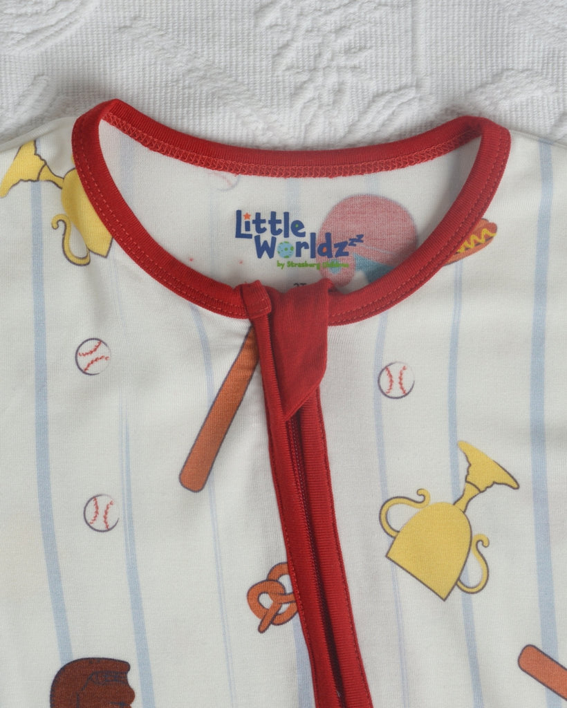 Baseball Bamboo Romper for Toddlers, Kids Bamboo Pajamas, Sport Outfit