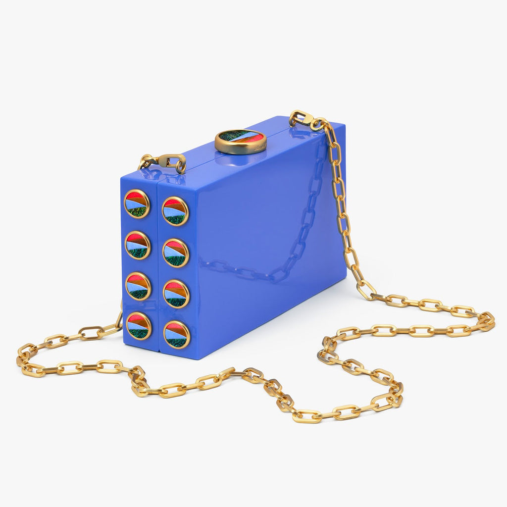 Basel Clutch in Blue Acrylic