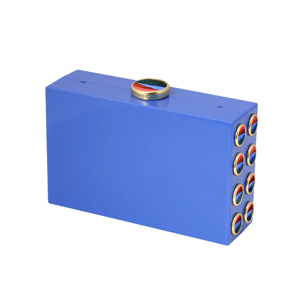 Basel Clutch in Blue Acrylic