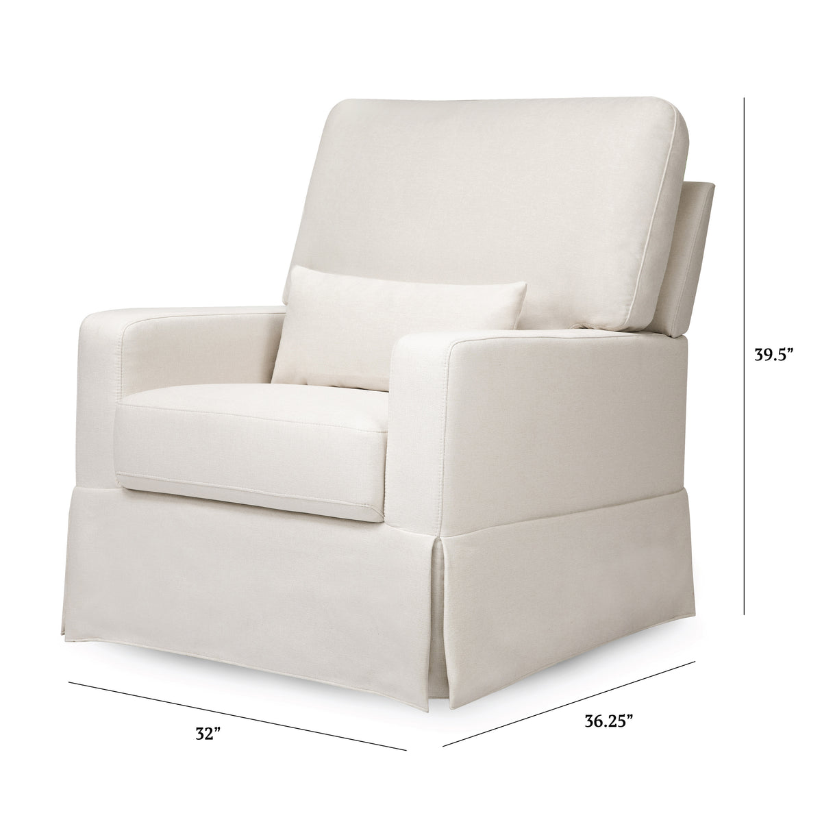 Crawford Pillowback Comfort Swivel Glider in Performance Cream Eco-Weave