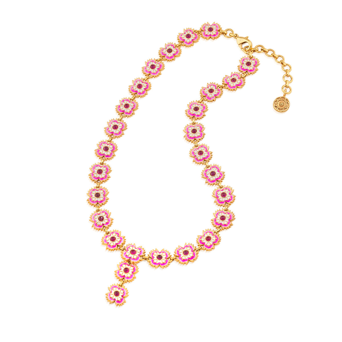 Dianthus Convertible Necklace in Enamel/Jade