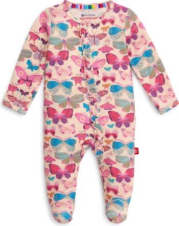 All A-Flutter Butterfly Print Footie