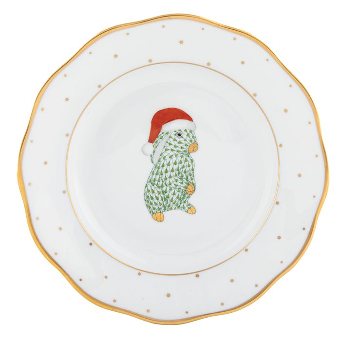 Christmas Santa Bunny Dessert Plate