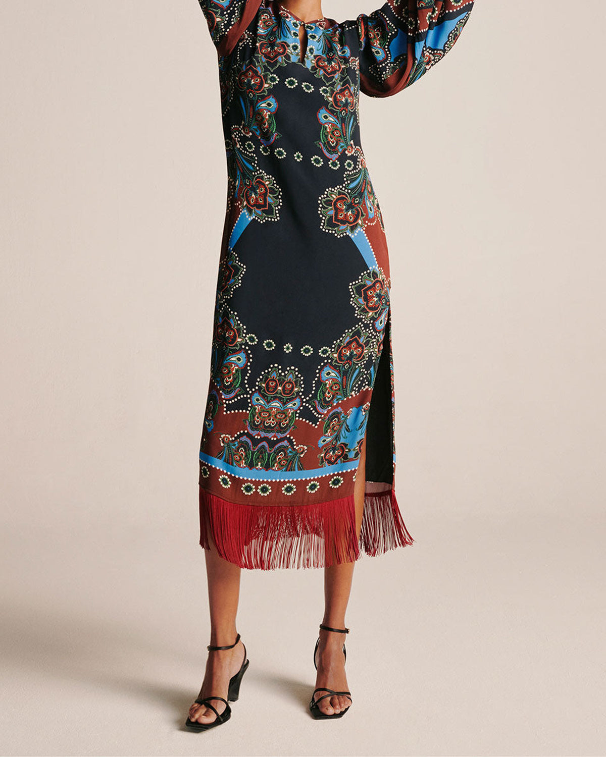 Millicent Crepe Dress in Magic Paisley Black