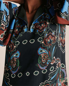 Millicent Crepe Dress in Magic Paisley Black