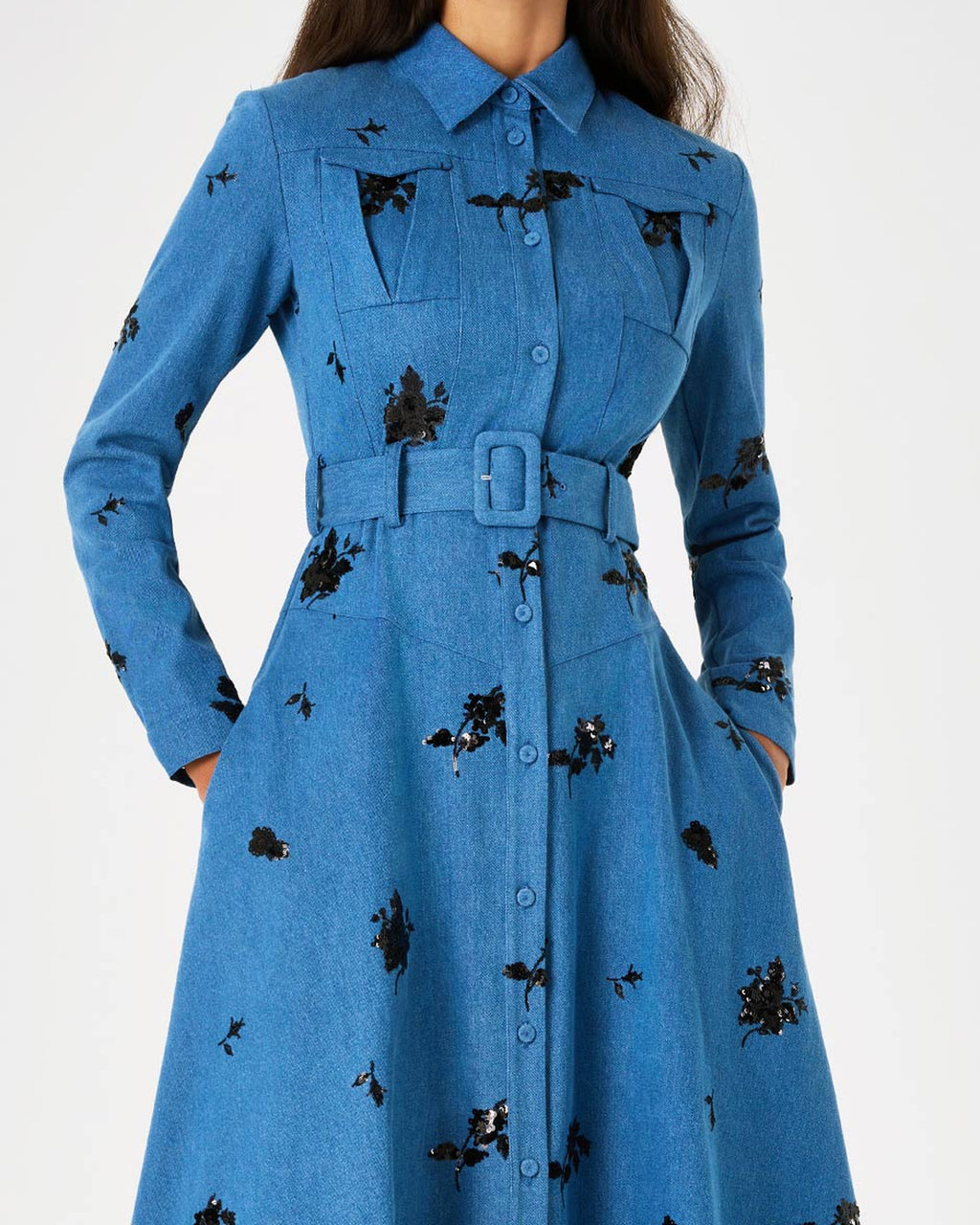Briele Denim Dress in Blue