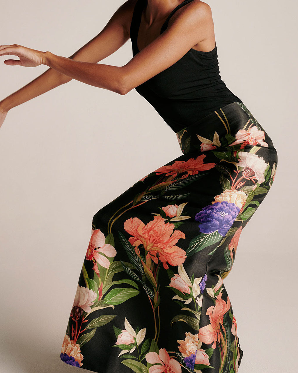 Paz Taffeta Skirt in Majestic Black