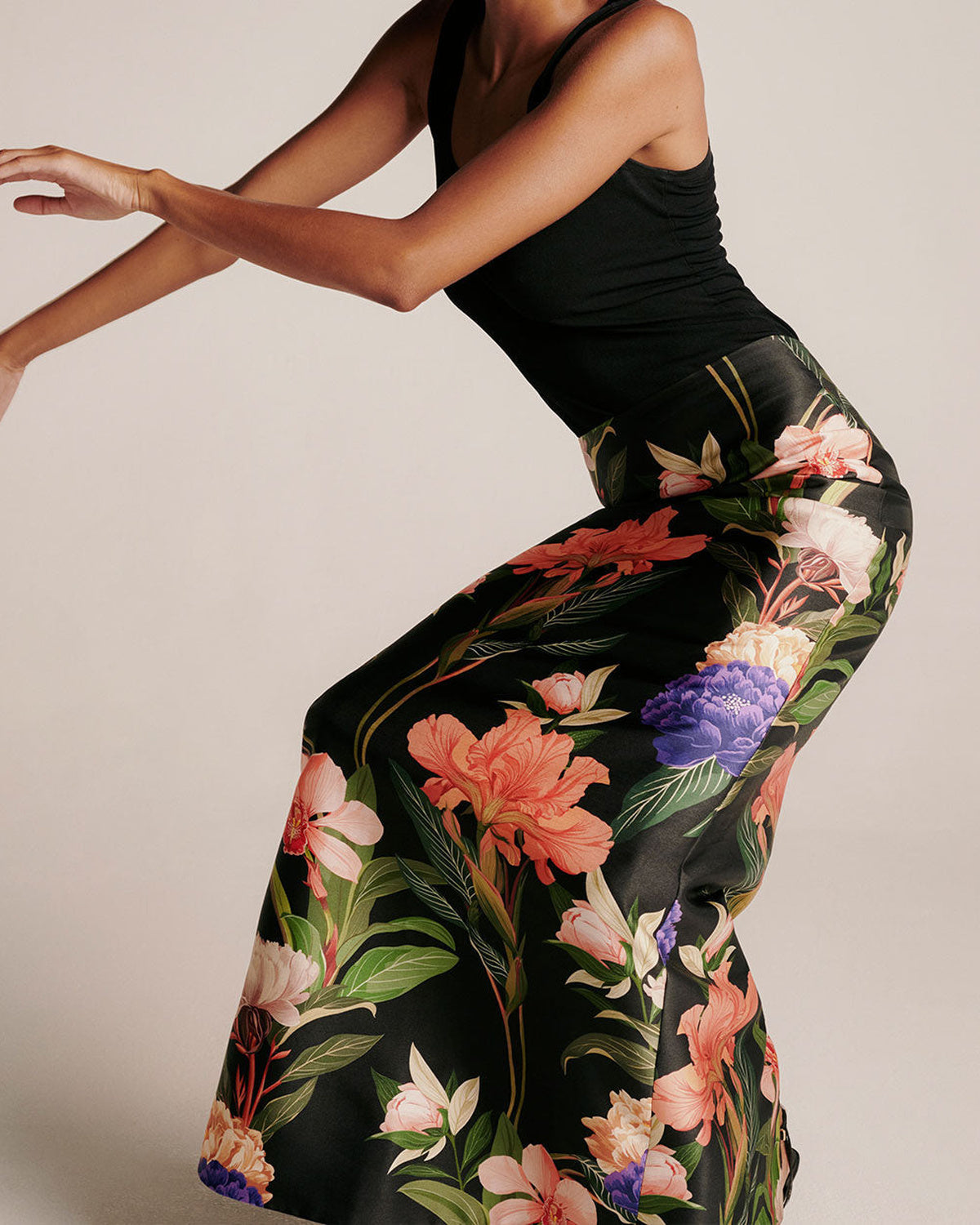 Paz Taffeta Skirt in Majestic Black