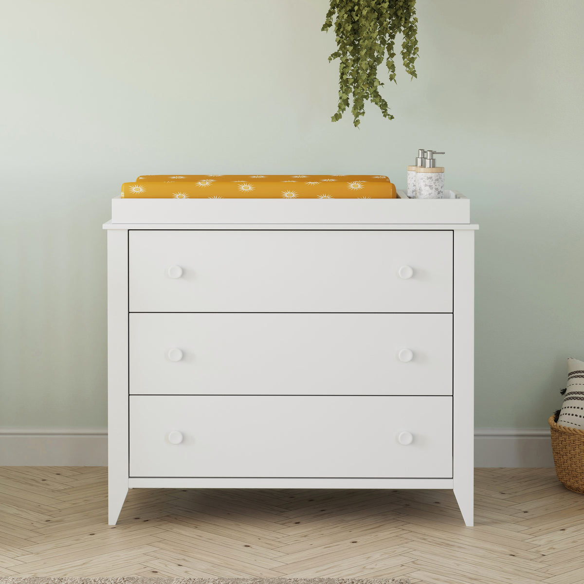 Sprout 3-Drawer Compact Changer Dresser with Removable Changing Tray (42") in White