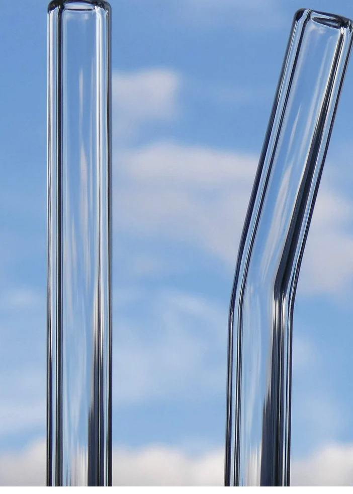 Borosilicate Bent Glass Straws Set of 2